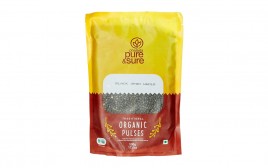 Pure & Sure Black Urad Whole Traditional Organic Pulses  Pack  500 grams